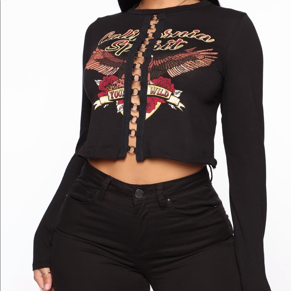 Long sleeve crop top